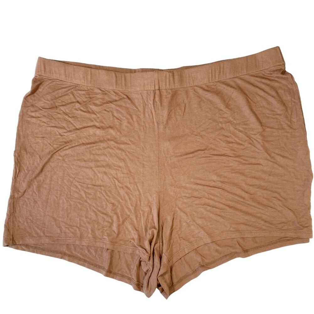 SKIMS Knit Pajama Shorts in Camel - Picture 4 of 7